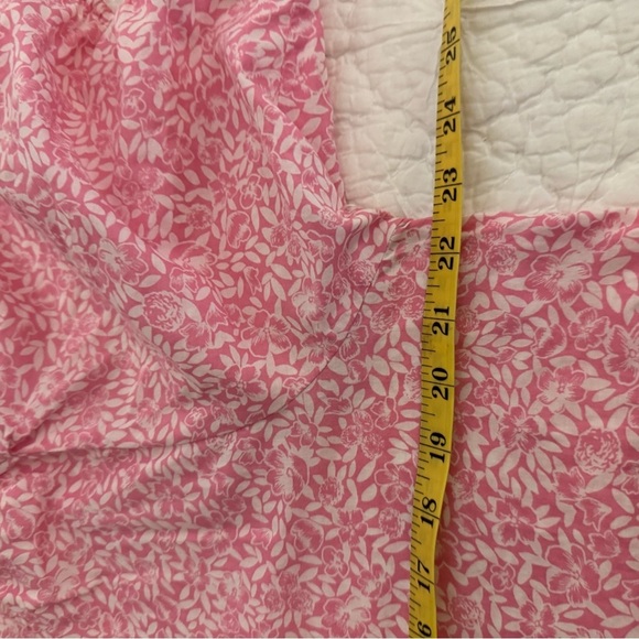 J Crew Size Large Pink & White Fabric Floral Puff sleeve Blouse Cotton - Picture 11 of 12